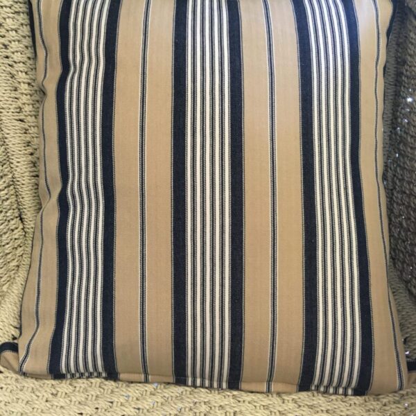 Beige, White & Navy Stripe Scatter Cushion Cover