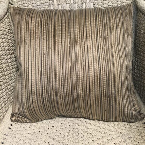 Shiny Bronze & Charcoal Stripes Scatter Cushion Cover (3)