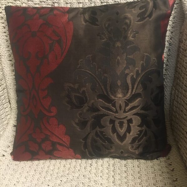 Chocolate & Red Crest Scatter Cushion Cover