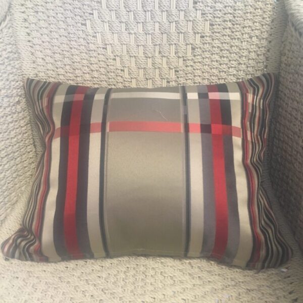 Pewter with Red & Black & Charcoal Plaid Scatter Cushion Cover (2)