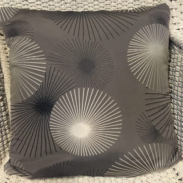 Pewter With Cream, Charcoal & Grey Starburst Scatter Cushion Cover (1)