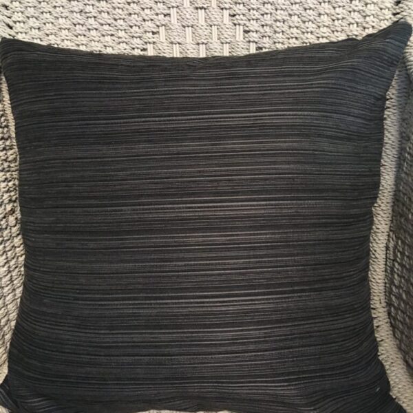 Charcoal Chenille Stripe Scatter Cushion Cover