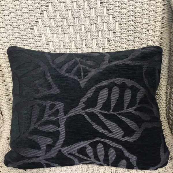 Charcoal Velvet Leaf Scatter Cushion Cover