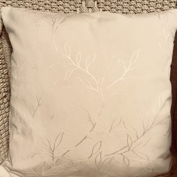 Ivory Leaves Self Print Scatter Cushion Cover (1)