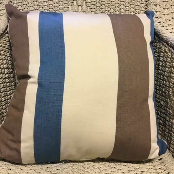 Teal & Chocolate Stripe Scatter Cushion Cover (1)