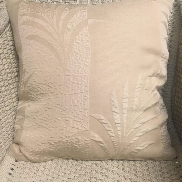 Cream Palm Leaves & Stripes Scatter Cushion Cover