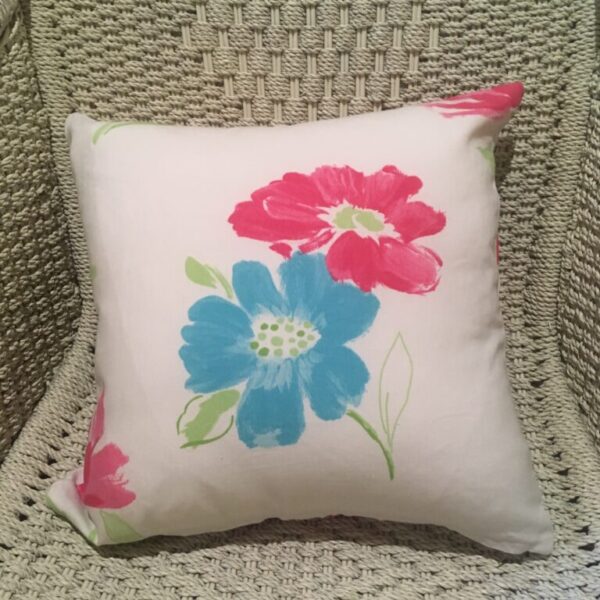 Aqua, Hot Pink Floral & Hot Pink Leaf Scatter Cushion Cover