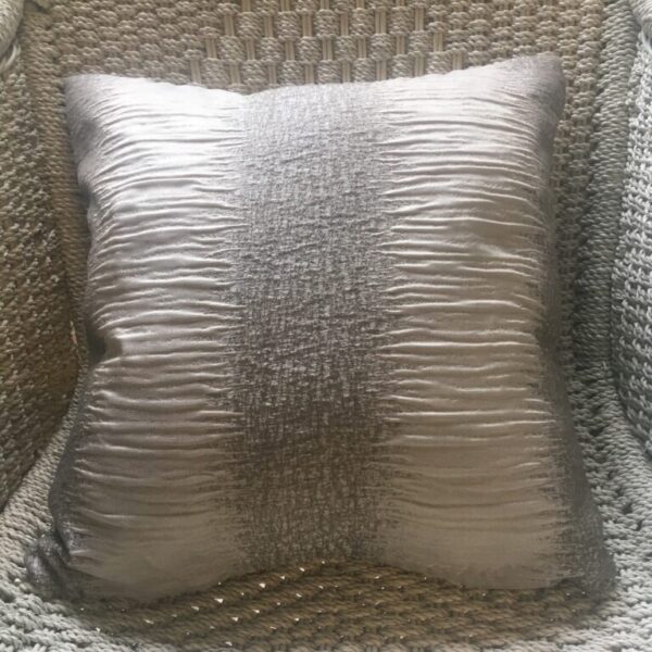 Taupe & Pewter Thatched stripe Scatter Cushion Cover (2)