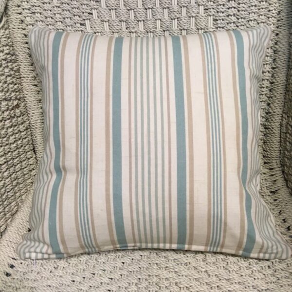 Aqua & Taupe Stripe Scatter Cushion Cover