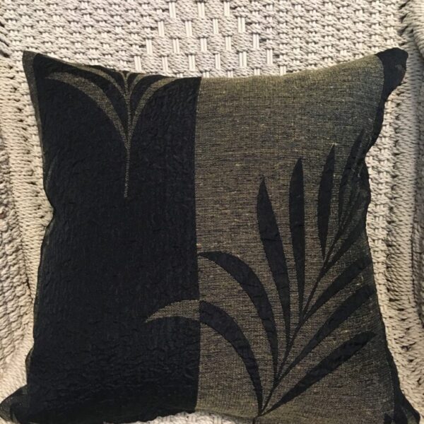 Black & Black/Gold Palm Leaf Scatter Cushion Cover