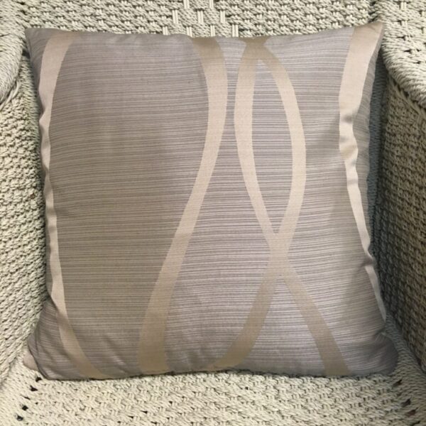 Latte & Gold Stripe Background with Gold Wave Scatter Cushion (1)