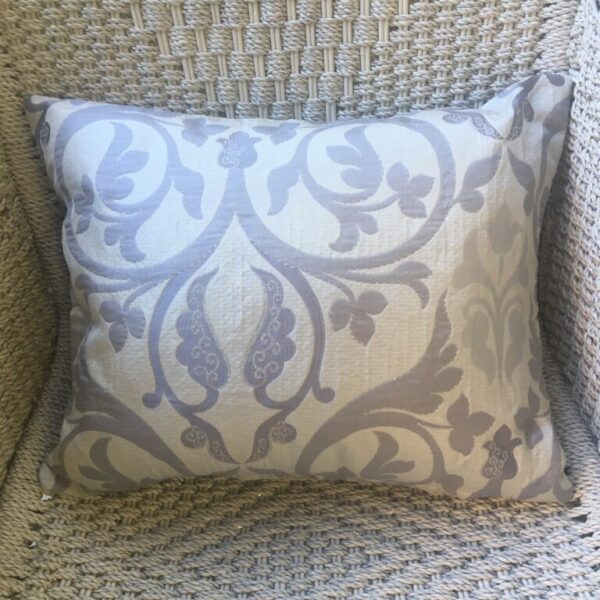Metallic Silver Scroll Scatter Cushion Cover