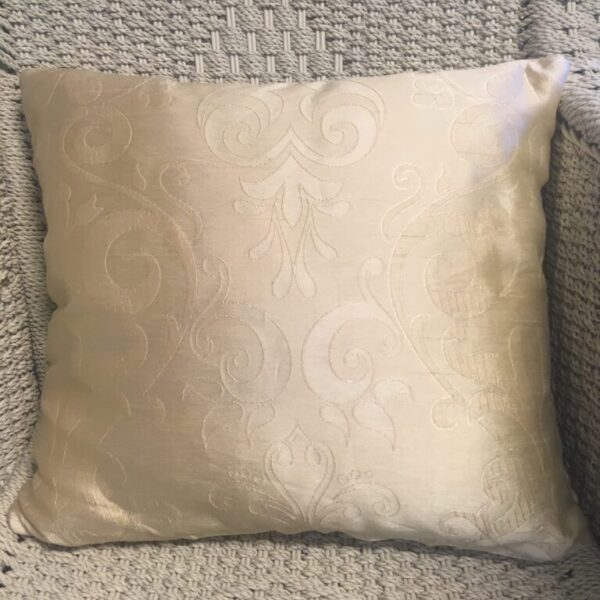 Pale Gold Scroll & Stripe Scatter Cushion Cover