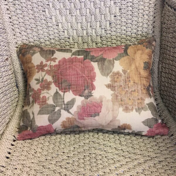 Coral & Mustard Floral Scatter Cushion Cover (2)
