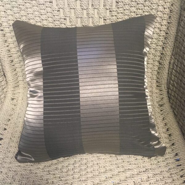 Wide Silver & Charcoal Stripe Scatter Cushion Cover