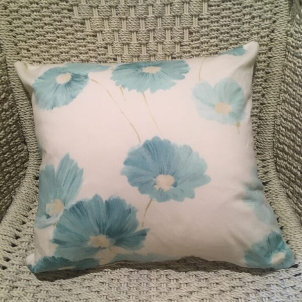 Aqua Daisy & Aqua/Lime Green Stripe Scatter Cushion Cover