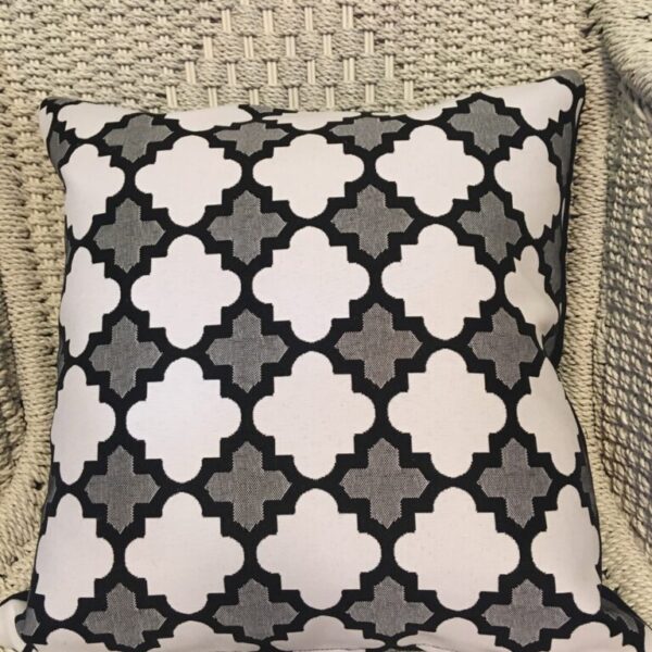 Black, White & Grey Cross Scatter Cushion Cover