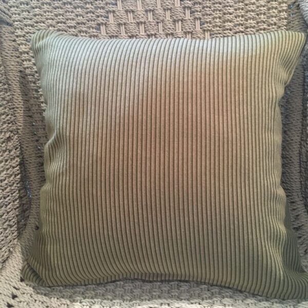 Narrow Multi-Tone Green Velvet Stripe Scatter Cushion Cover