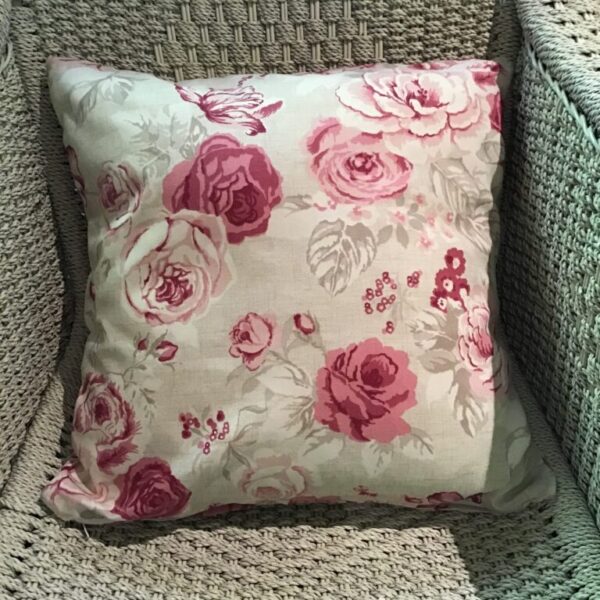 Scatter Cushion Cover - Raspberry & Mocha Large Floral (2)