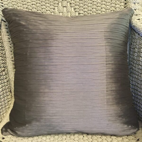 Medium Pewter Textured Horizontal Pleat Scatter Cushion Cover