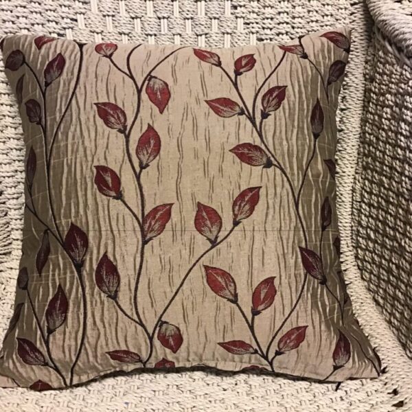 Dark Taupe & Burgundy Vine Scatter Cushion Cover (1)
