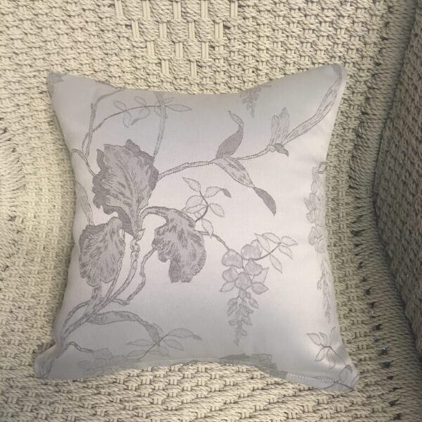 Two Toned Silver Floral & Stripe Scatter Cushion Cover