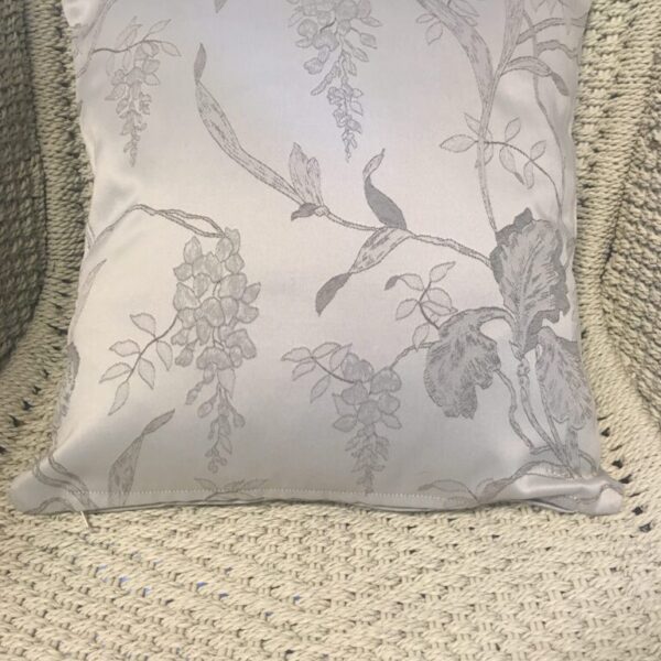 Two-Tone Silver Floral Scatter Cushion Cover