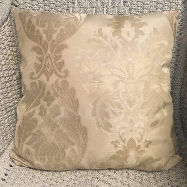 Pale Gold Crest & Stripe Scatter Cushion Cover