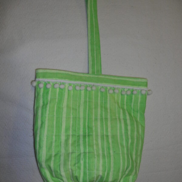 Small Lime Green & Lemon Stripe Tote Bag