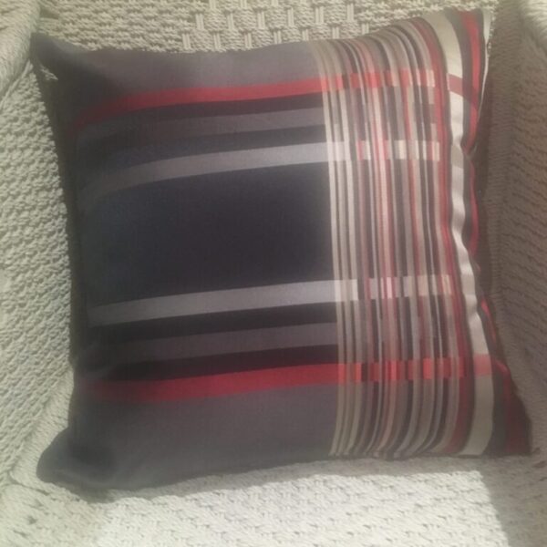 Pewter With Red & Black & Charcoal Plaid Scatter Cushion Cover (2)