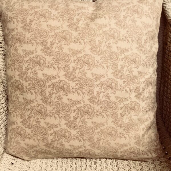 Brown Linen Floral Scatter Cushion Cover