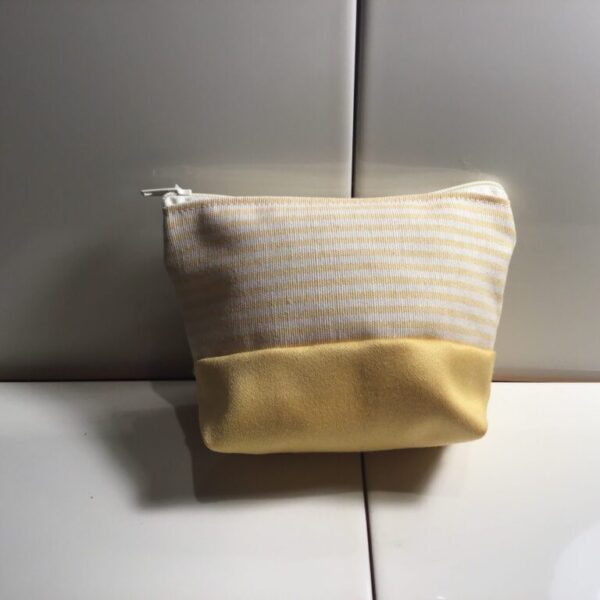 Small Cosmetic Bag - Yellow Stripes