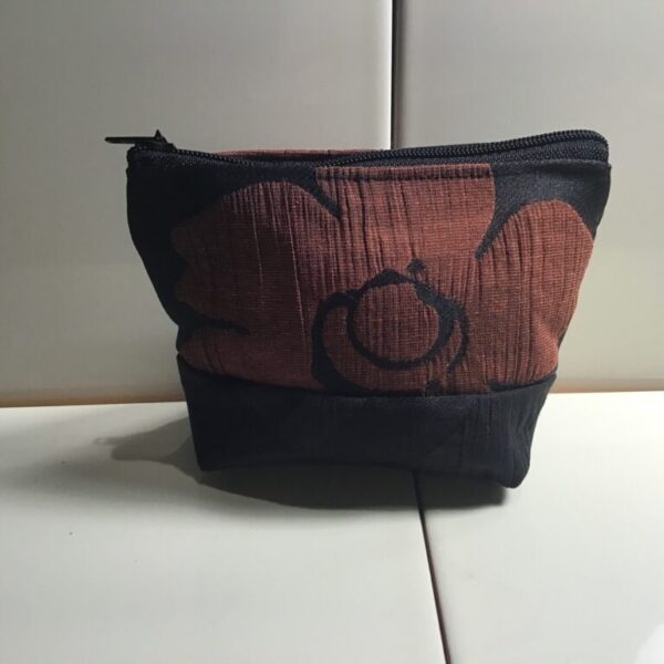 Small Cosmetic Bag - Red & Black Large Floral