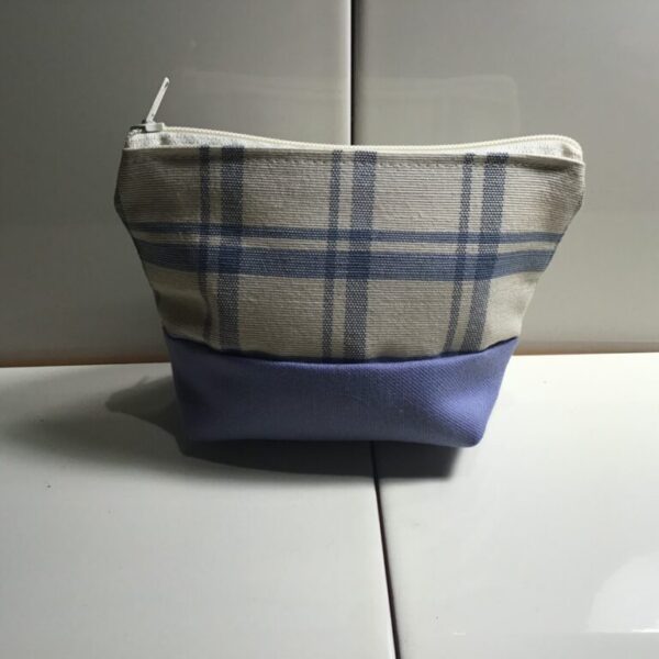 Small Cosmetic Bag - Blue Plaid
