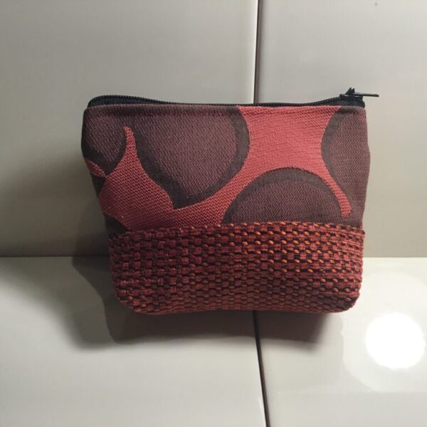 Small Cosmetic Bags - Rusty Red & Black Leaves