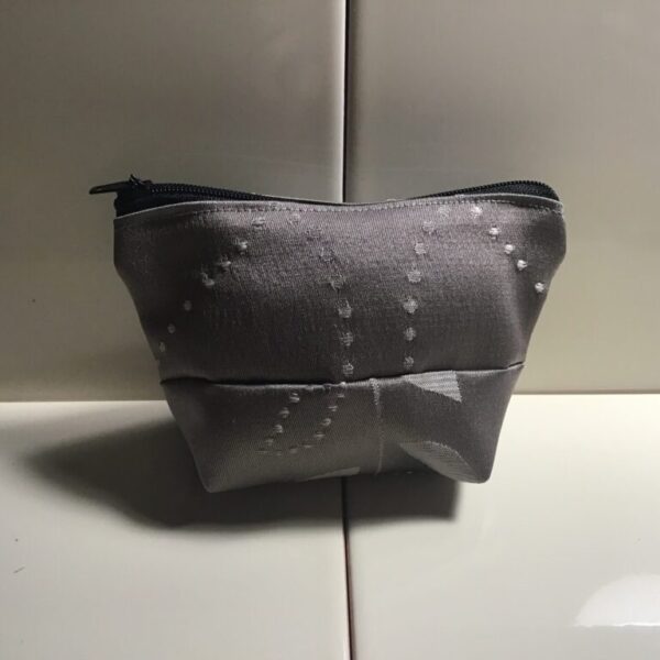 Small Cosmetic Bags - Silver Dots & Leaves