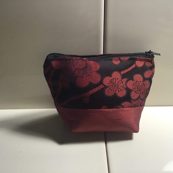 Small Cosmetic Bags - Red & Black Oriental Floral