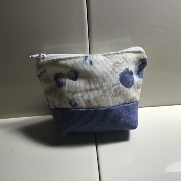 Small Cosmetic Bags - Small Blue & Tan Floral