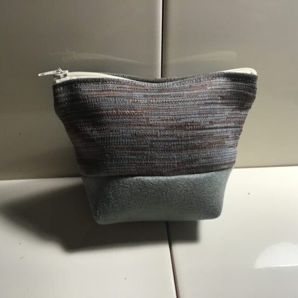 Small Cosmetic Bags - Silver & Copper Velour (1)