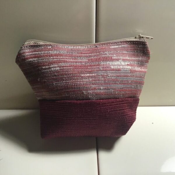 Small Cosmetic Bags - Rose Red and Mushroom Velour
