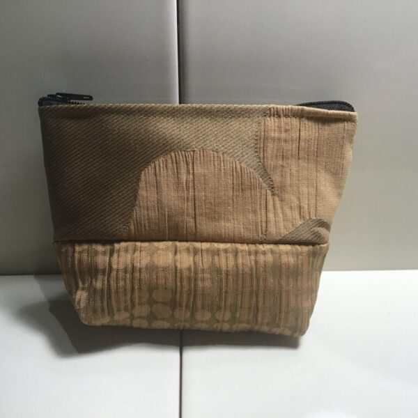 Small Cosmetic Bags - Old Gold Flower & Dots