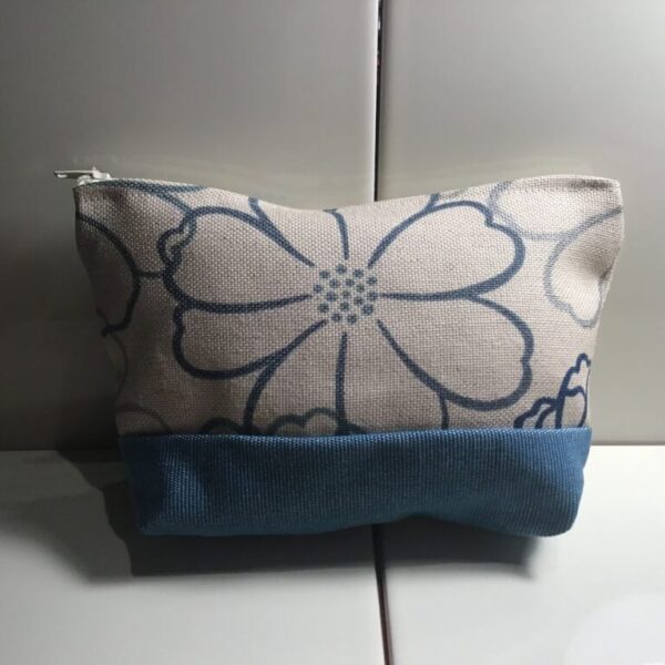 Large Cosmetic Bags - Teal Daisy
