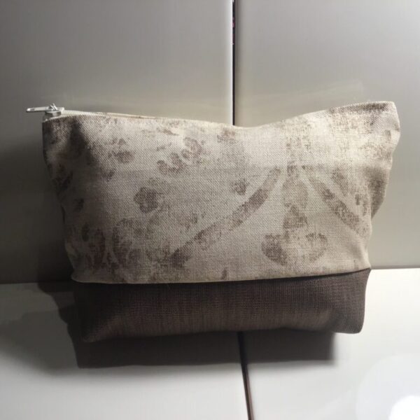 Large Cosmetic Bags - Chocolate Abstract Floral