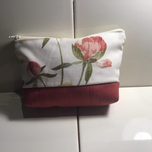Large Cosmetic Bags - Large Rust Floral (2)