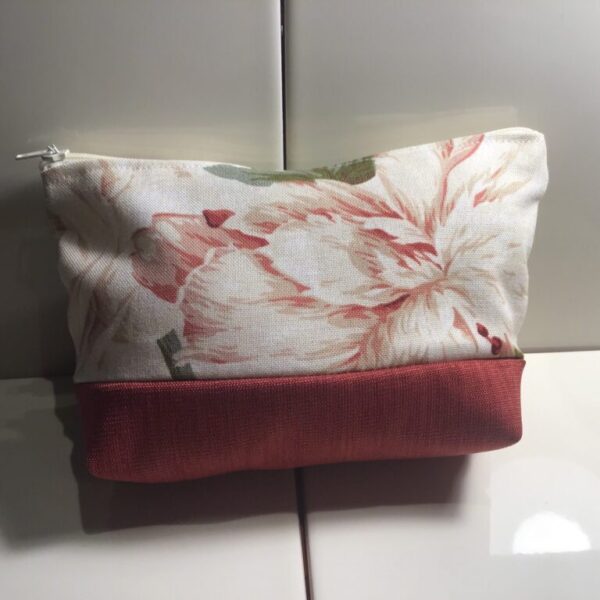 Large Cosmetic Bags - Large Rust Floral (3)