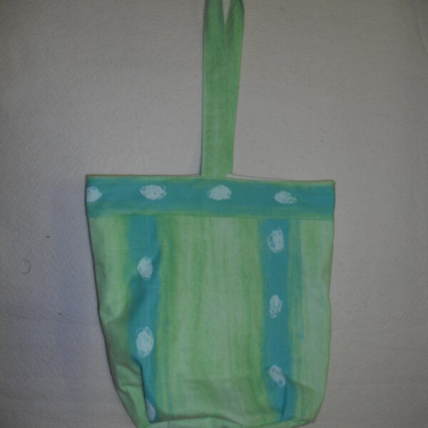 Lime Green Stripe Small Tote Bag
